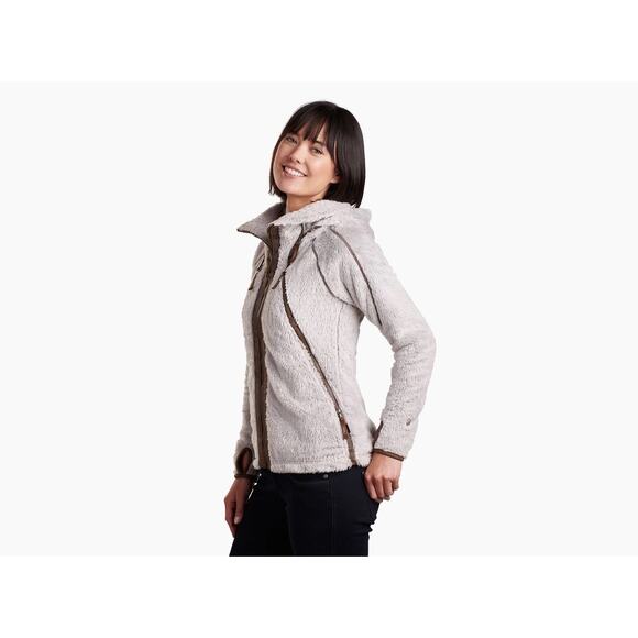 KÜHL Flight Jacket Women’s Small Plush Fleece Zip Hoodie Beige - Picture 3 of 16